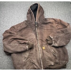 Carhartt‎ Jacket Mens 4XL Brown Sandstone Active Thermal Lined J25 DKB Vtg